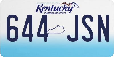 KY license plate 644JSN