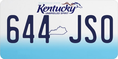 KY license plate 644JSO