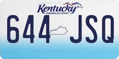 KY license plate 644JSQ