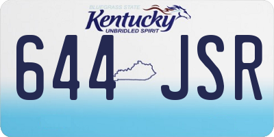 KY license plate 644JSR