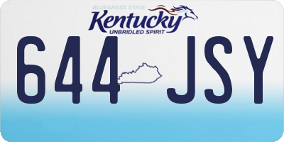 KY license plate 644JSY