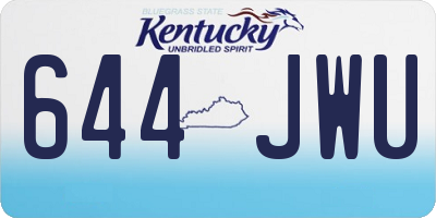KY license plate 644JWU
