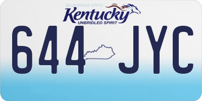 KY license plate 644JYC