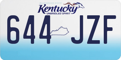 KY license plate 644JZF