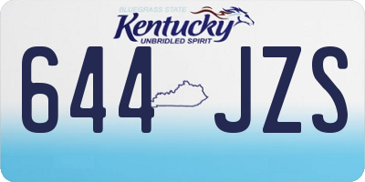 KY license plate 644JZS