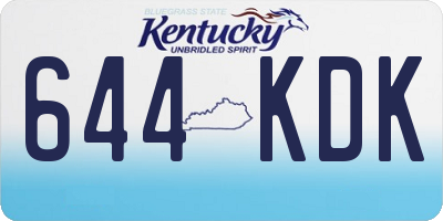 KY license plate 644KDK