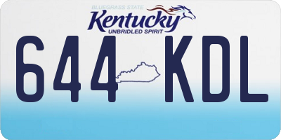 KY license plate 644KDL