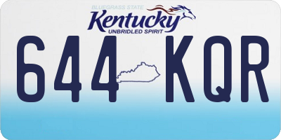 KY license plate 644KQR