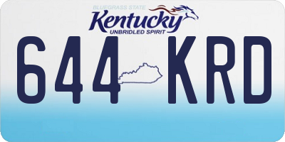 KY license plate 644KRD