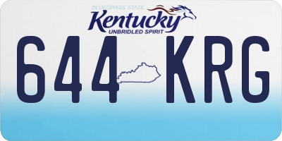 KY license plate 644KRG