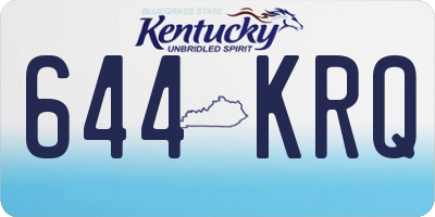 KY license plate 644KRQ