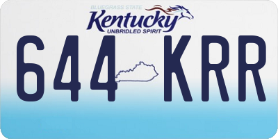 KY license plate 644KRR