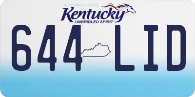 KY license plate 644LID