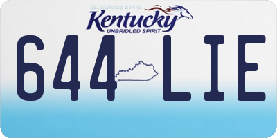 KY license plate 644LIE