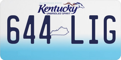 KY license plate 644LIG