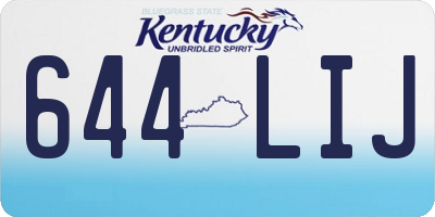 KY license plate 644LIJ