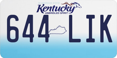 KY license plate 644LIK