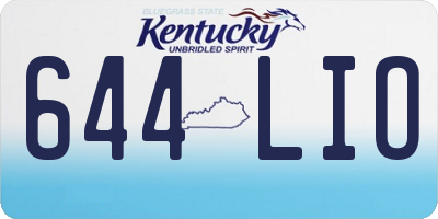 KY license plate 644LIO