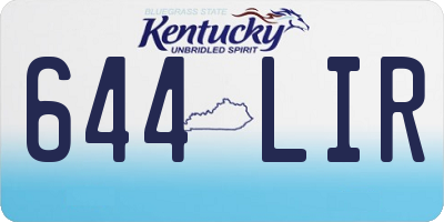 KY license plate 644LIR