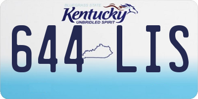 KY license plate 644LIS