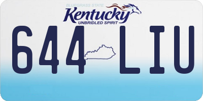 KY license plate 644LIU