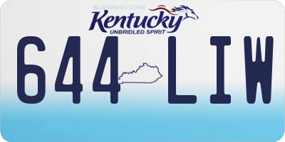 KY license plate 644LIW