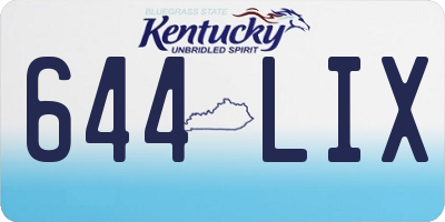 KY license plate 644LIX