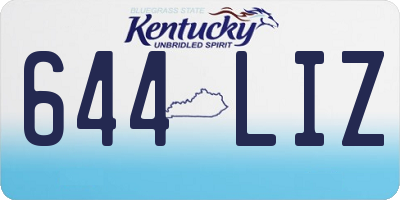 KY license plate 644LIZ