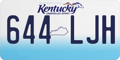 KY license plate 644LJH