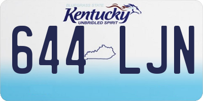 KY license plate 644LJN