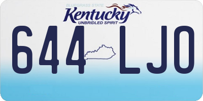 KY license plate 644LJO