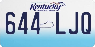 KY license plate 644LJQ