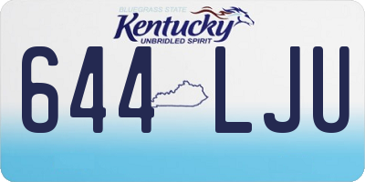 KY license plate 644LJU