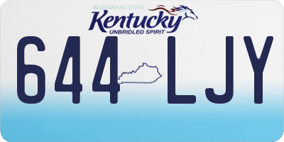 KY license plate 644LJY