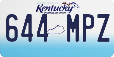 KY license plate 644MPZ