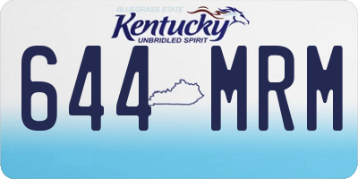 KY license plate 644MRM