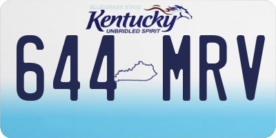 KY license plate 644MRV