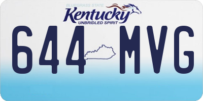 KY license plate 644MVG