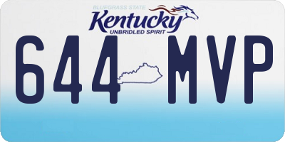 KY license plate 644MVP