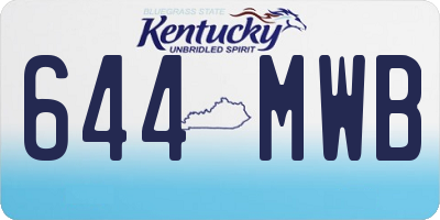 KY license plate 644MWB