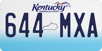KY license plate 644MXA