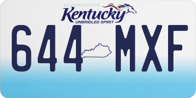 KY license plate 644MXF