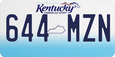 KY license plate 644MZN