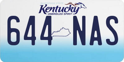 KY license plate 644NAS