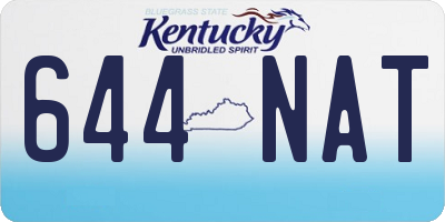 KY license plate 644NAT