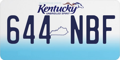 KY license plate 644NBF