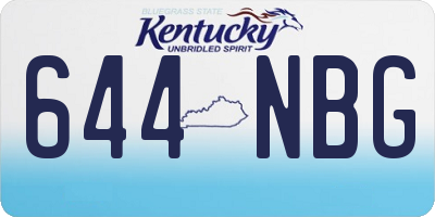 KY license plate 644NBG