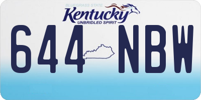 KY license plate 644NBW