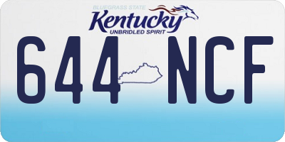 KY license plate 644NCF