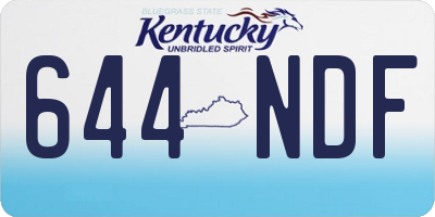 KY license plate 644NDF